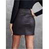 imageMilumia Womens High Waist Pu Leather Skirt Wrap Ruched Bodycon Mini SkirtsBlack