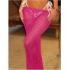 imageMilumia Womens Hollow Out Crochet Swimsuit Cover Up Skirt Beach Coverup Bodycon Maxi SkirtHot Pink