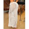 imageMilumia Womens Hollow Out Crochet Swimsuit Cover Up Skirt Beach Coverup Bodycon Maxi SkirtWhite
