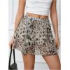 imageMilumia Womens Leopard Print Ruffle Trim Sheer Skirt High Rise Mesh Mini SkortMulticolor