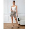 imageMilumia Womens Leopard Print Ruffle Trim Sheer Skirt High Rise Mesh Mini SkortMulticolor