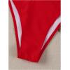 imageMilumia Womens Metal Ring Strapless Bikini Set High Cut Two Piece Bandeau Swimsuit Bathing SuitRed