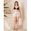 imageMilumia Womens Plus Size Drawstring Sheer Bikini Bottom Mesh Swimsuit Cover Up ShortsWhite