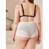 imageMilumia Womens Plus Size Drawstring Sheer Bikini Bottom Mesh Swimsuit Cover Up ShortsWhite