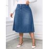 imageMilumia Womens Plus Size Jean Midi Skirt High Waisted A Line Denim Skirts CasualBlue