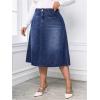 imageMilumia Womens Plus Size Jean Midi Skirt High Waisted A Line Denim Skirts CasualDark Wash