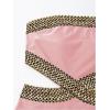 imageMilumia Womens Stitch Detail Strapless One Piece Swimsuit Cut Out Bandeau Bathing SuitPink