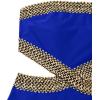 imageMilumia Womens Stitch Detail Strapless One Piece Swimsuit Cut Out Bandeau Bathing SuitRoyal Blue