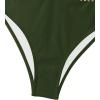 imageMilumia Womens Stitch Detail Strapless One Piece Swimsuit Cut Out Bandeau Bathing SuitSolid Army Green