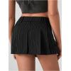 imageMilumia Womens Striped Low Waisted Pleated Mini Skirt Y2k Trendy Short Skater SkirtsBlack