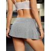 imageMilumia Womens Striped Low Waisted Pleated Mini Skirt Y2k Trendy Short Skater SkirtsGrey