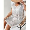 imageMilumia Womens Swimsuit Short Sleeve Crochet Swim Cover Up Knit Bathing Suit Beach DressWhite
