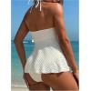 imageMilumia Womens Tankini Sets Two Piece Halter Cut Out Bathing Suits Tummy Control Swimsuit Flowy SwimwearBeige