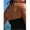 imageMilumia Womens Tankini Sets Two Piece Halter Cut Out Bathing Suits Tummy Control Swimsuit Flowy SwimwearBlack