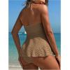 imageMilumia Womens Tankini Sets Two Piece Halter Cut Out Bathing Suits Tummy Control Swimsuit Flowy SwimwearCoffee Brown