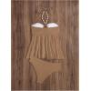 imageMilumia Womens Tankini Sets Two Piece Halter Cut Out Bathing Suits Tummy Control Swimsuit Flowy SwimwearCoffee Brown