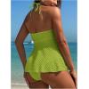 imageMilumia Womens Tankini Sets Two Piece Halter Cut Out Bathing Suits Tummy Control Swimsuit Flowy SwimwearGreen