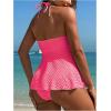 imageMilumia Womens Tankini Sets Two Piece Halter Cut Out Bathing Suits Tummy Control Swimsuit Flowy SwimwearHot Pink