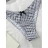 imageMilumia Womens Y2k Gingham Print Bikini Swimsuit 2 Piece Bow Decor Bathing SuitsBlack and White