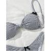 imageMilumia Womens Y2k Gingham Print Bikini Swimsuit 2 Piece Bow Decor Bathing SuitsBlack and White