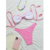 imageMilumia Womens Y2k Gingham Print Bikini Swimsuit 2 Piece Bow Decor Bathing SuitsPink