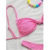 imageMilumia Womens Y2k Gingham Print Bikini Swimsuit 2 Piece Bow Decor Bathing SuitsPink