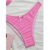 imageMilumia Womens Y2k Gingham Print Bikini Swimsuit 2 Piece Bow Decor Bathing SuitsPink