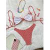 imageMilumia Womens Y2k Gingham Print Bikini Swimsuit 2 Piece Bow Decor Bathing SuitsRed