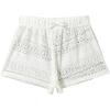 imageMilumia Girls Crochet Sheer Coverup Hollow Eyelet Shorts Swim Cover Up BeachwearLight White