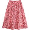 imageMilumia Girls Cute Summer Boho Ditsy Floral High Waisted A Line Flare Midi Skirt Flowy Long SkirtRed