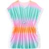 imageMilumia Girls Tie Dye Mesh Sheer Beach Coverups Ruffle Swimsuit Cover UpRuffle Trim Ombre