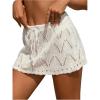 imageMilumia Women Crochet Beach Mini Skirt Swim Bikini Cover Up Skirt Knit Swimsuit Bathing Suit CoverupWhite