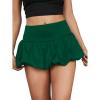 imageMilumia Women Y2K Bubble Mini Skirt High Waist Ruffle Hem Summer A Line Short SkirtsDark Green