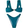 imageMilumia Womens Bikini Sets Two Piece Swimsuit Wide Strap Tie Back High Cut Starfish Bathing SuitBlue