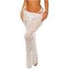 imageMilumia Womens Hollow Out Crochet Swimsuit Cover Up Skirt Beach Coverup Bodycon Maxi SkirtWhite