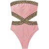 imageMilumia Womens Stitch Detail Strapless One Piece Swimsuit Cut Out Bandeau Bathing SuitPink