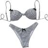 imageMilumia Womens Y2k Gingham Print Bikini Swimsuit 2 Piece Bow Decor Bathing SuitsBlack and White