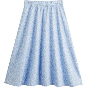 imageMilumia Girls Cute Summer Boho Ditsy Floral High Waisted A Line Flare Midi Skirt Flowy Long SkirtLight Blue