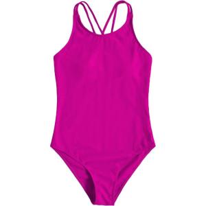 imageMilumia Girls One Piece Swimsuit Cute Tie Dye Criss Cross Bathing Suit SwimwearHot Pink