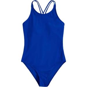 imageMilumia Girls One Piece Swimsuit Cute Tie Dye Criss Cross Bathing Suit SwimwearRoyal Blue