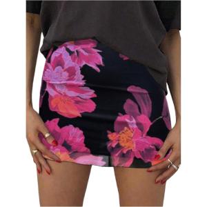 imageMilumia Womens Leopard Print High Waisted Mini Skirt Y2k Going Out Short SkirtsBlack and Pink