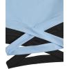 imageMilumia Girls 2 Piece Cut Out Crisscross Tee Crop Tops Short Sleeve Round Neck T ShirtsBlue and Black