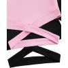 imageMilumia Girls 2 Piece Cut Out Crisscross Tee Crop Tops Short Sleeve Round Neck T ShirtsPink and Black