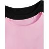 imageMilumia Girls 2 Piece Cut Out Crisscross Tee Crop Tops Short Sleeve Round Neck T ShirtsPink and Black