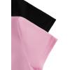 imageMilumia Girls 2 Piece Cut Out Crisscross Tee Crop Tops Short Sleeve Round Neck T ShirtsPink and Black