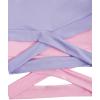 imageMilumia Girls 2 Piece Cut Out Crisscross Tee Crop Tops Short Sleeve Round Neck T ShirtsPurple and Pink