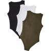 imageMilumia Girls 3 Piece Casual Solid Tank Top Sleeveless Round Neck Bodysuit JumpsuitBlack White Green