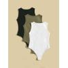 imageMilumia Girls 3 Piece Casual Solid Tank Top Sleeveless Round Neck Bodysuit JumpsuitGreen White Black