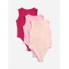 imageMilumia Girls 3 Piece Casual Solid Tank Top Sleeveless Round Neck Bodysuit JumpsuitMulti Pink