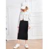 imageMilumia Girls Casual High Waist Long Pencil Skirt Comfy Plain Straight SkirtsBlack